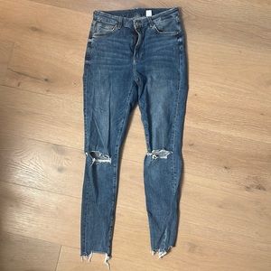 super skinny high waist ankle length jeans